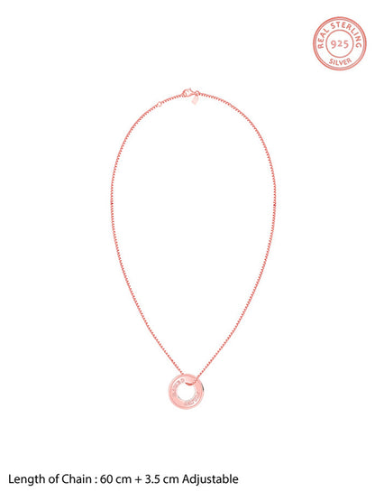 Rose Gold Personalised Circular Pendant For Him