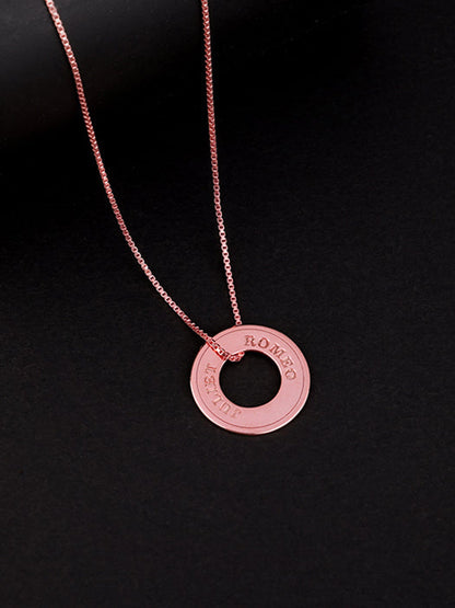 Rose Gold Personalised Circular Pendant For Him
