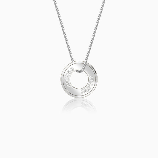 Silver Personalised Circular Pendant For Him