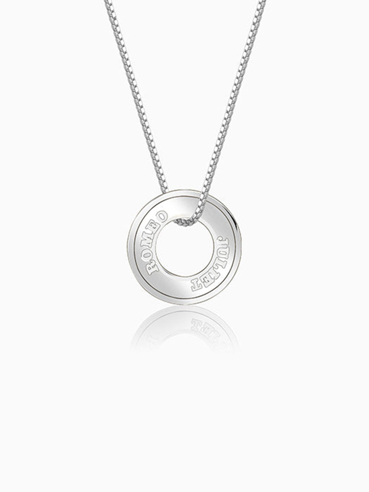 Silver Personalised Circular Pendant For Him