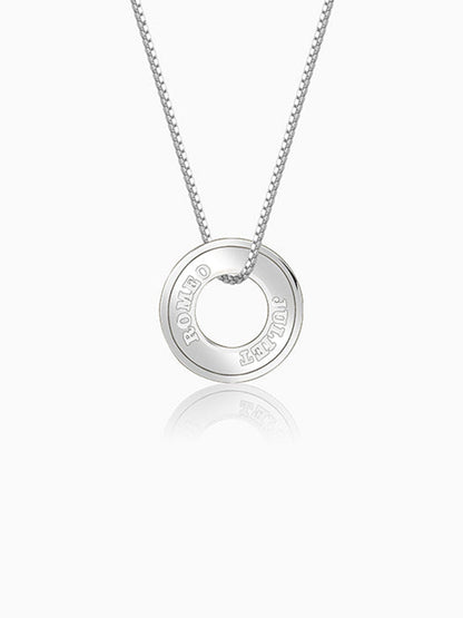 Silver Personalised Circular Pendant For Him