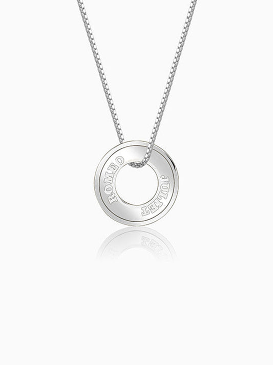 Silver Personalised Circular Pendant For Him