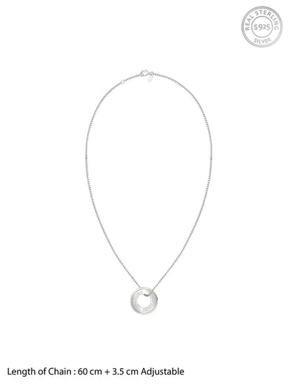 Silver Personalised Circular Pendant For Him