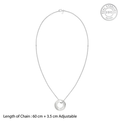 Silver Personalised Circular Pendant For Him