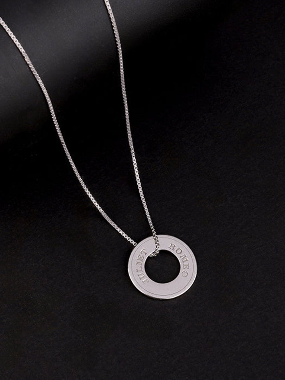 Silver Personalised Circular Pendant For Him