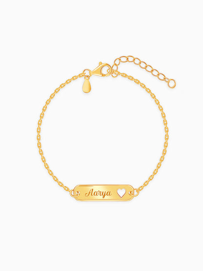 Golden Personalised Cosy Heart Bracelet