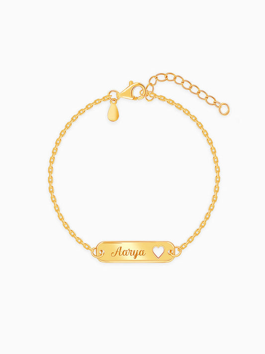 Golden Personalised Cosy Heart Bracelet