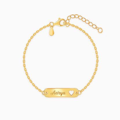 Golden Personalised Cosy Heart Bracelet