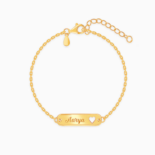 Golden Personalised Cosy Heart Bracelet