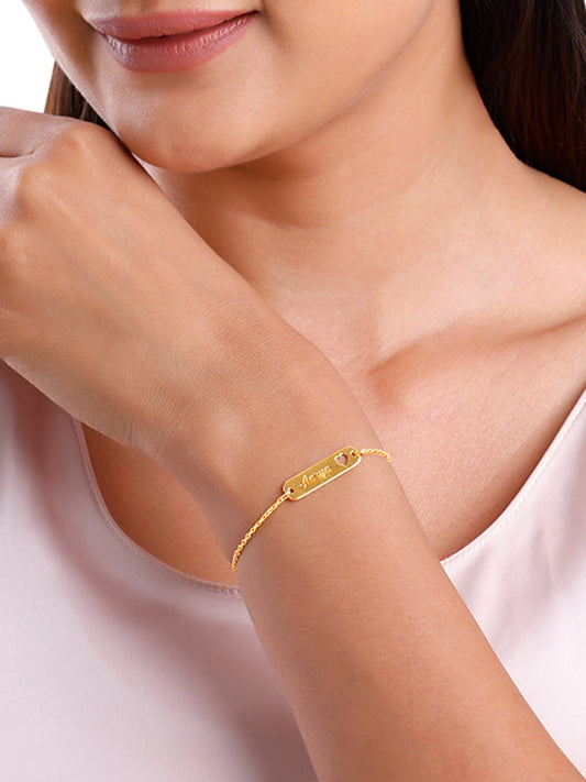 Golden Personalised Cosy Heart Bracelet
