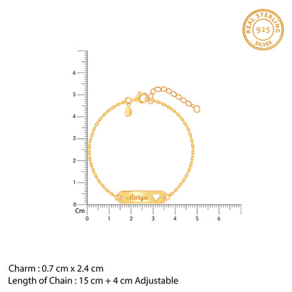 Golden Personalised Cosy Heart Bracelet- personalised bracelet for women