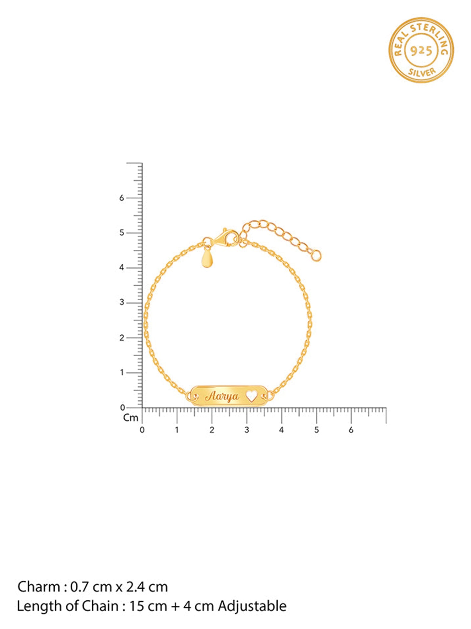 Golden Personalised Cosy Heart Bracelet