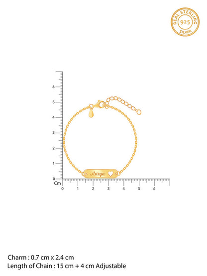 Golden Personalised Cosy Heart Bracelet