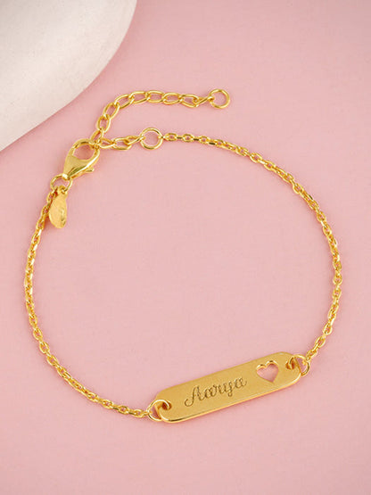 Golden Personalised Cosy Heart Bracelet