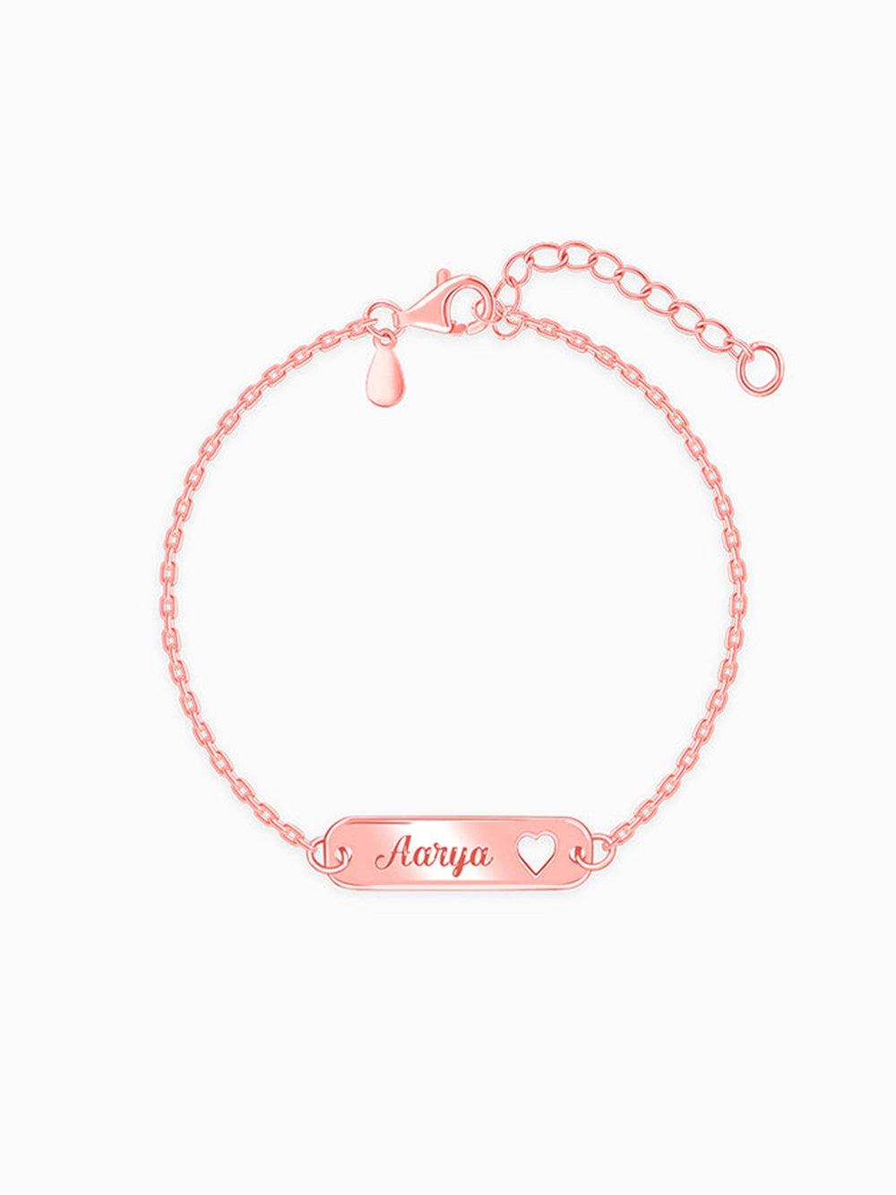Rose Gold Personalised Cosy Heart Bracelet