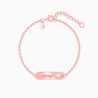 Rose Gold Personalised Cosy Heart Bracelet