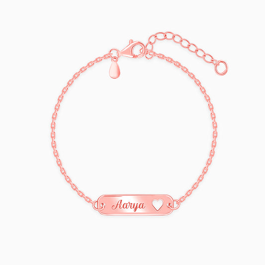 Rose Gold Personalised Cosy Heart Bracelet