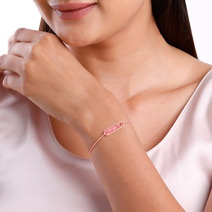 Rose Gold Personalised Cosy Heart Bracelet