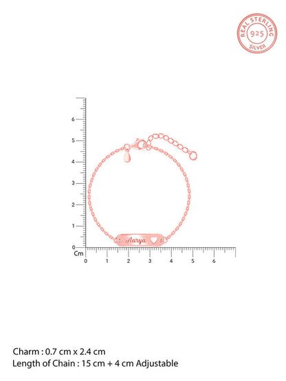 Rose Gold Personalised Cosy Heart Bracelet