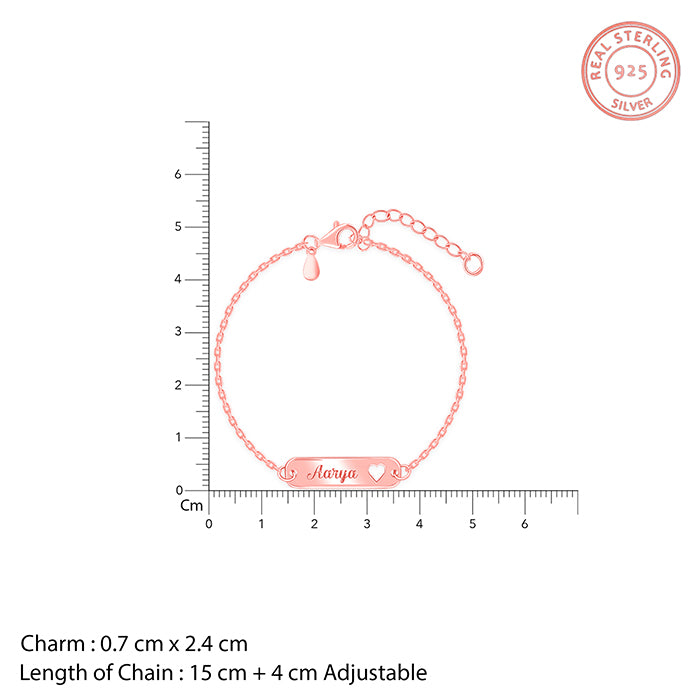 Rose Gold Personalised Cosy Heart Bracelet- personalised bracelet for women