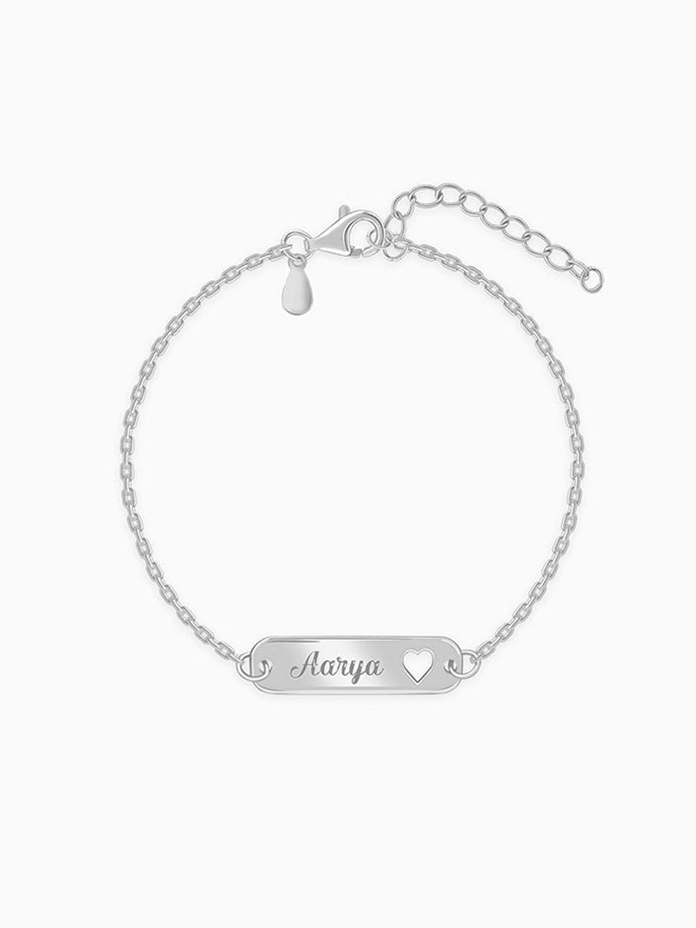 Silver Personalised Cosy Heart Bracelet