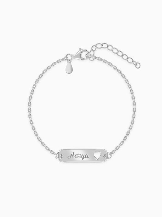 Silver Personalised Cosy Heart Bracelet