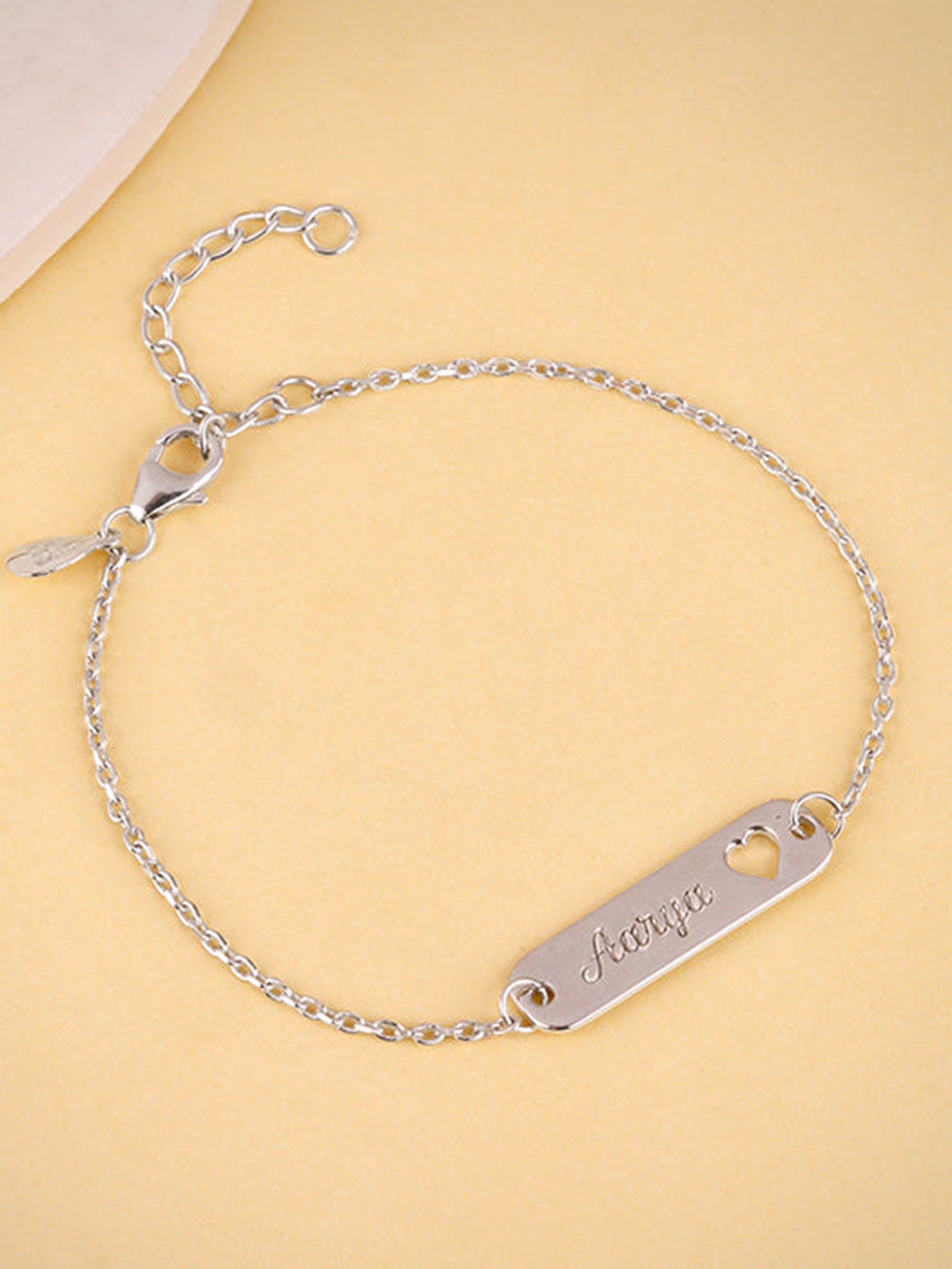 Silver Personalised Cosy Heart Bracelet