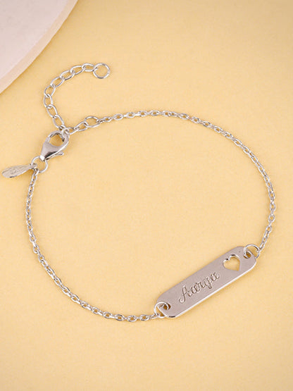 Silver Personalised Cosy Heart Bracelet