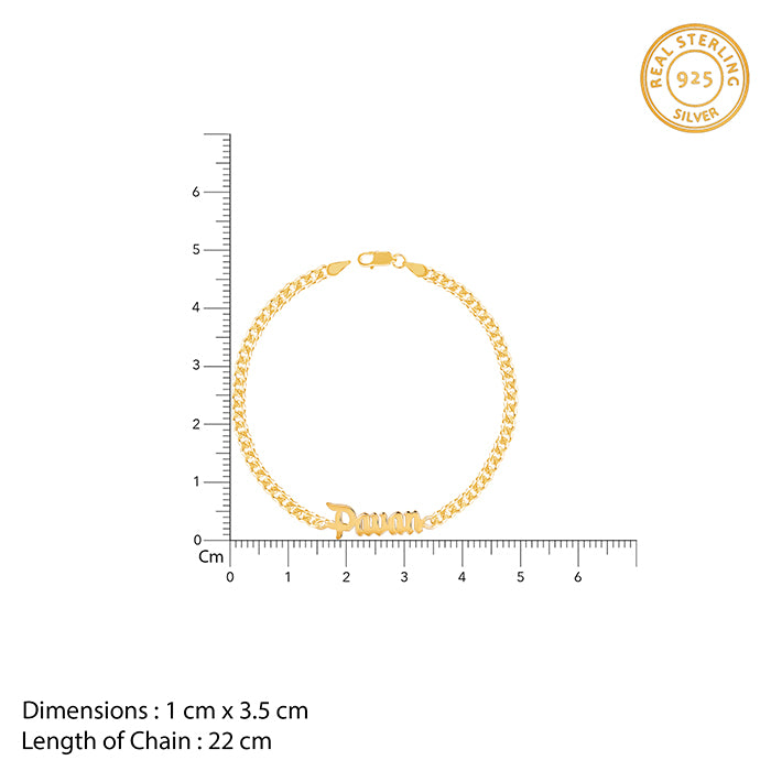 Golden Personalised Timeless Classic Men's Bracelet- personalised bracelet for men