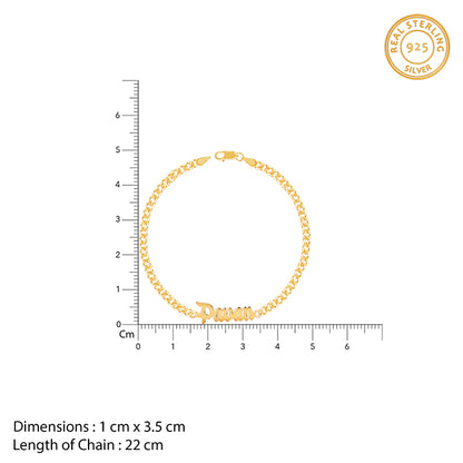 Golden Personalised Timeless Classic Men's Bracelet- personalised bracelet for men