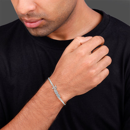 Silver Personalised Timeless Classic Bracelet For Him