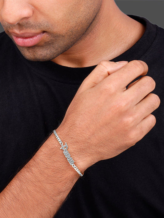 Silver Personalised Timeless Classic Bracelet For Him