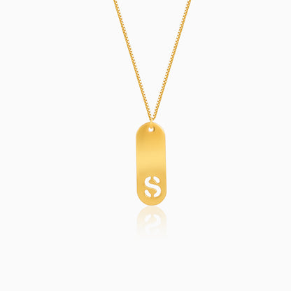 Golden Personalised Alpha Tag Initial Pendant For Him