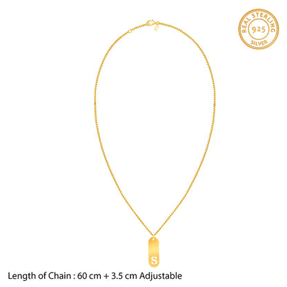 Golden Personalised Alpha Tag Initial Pendant For Him