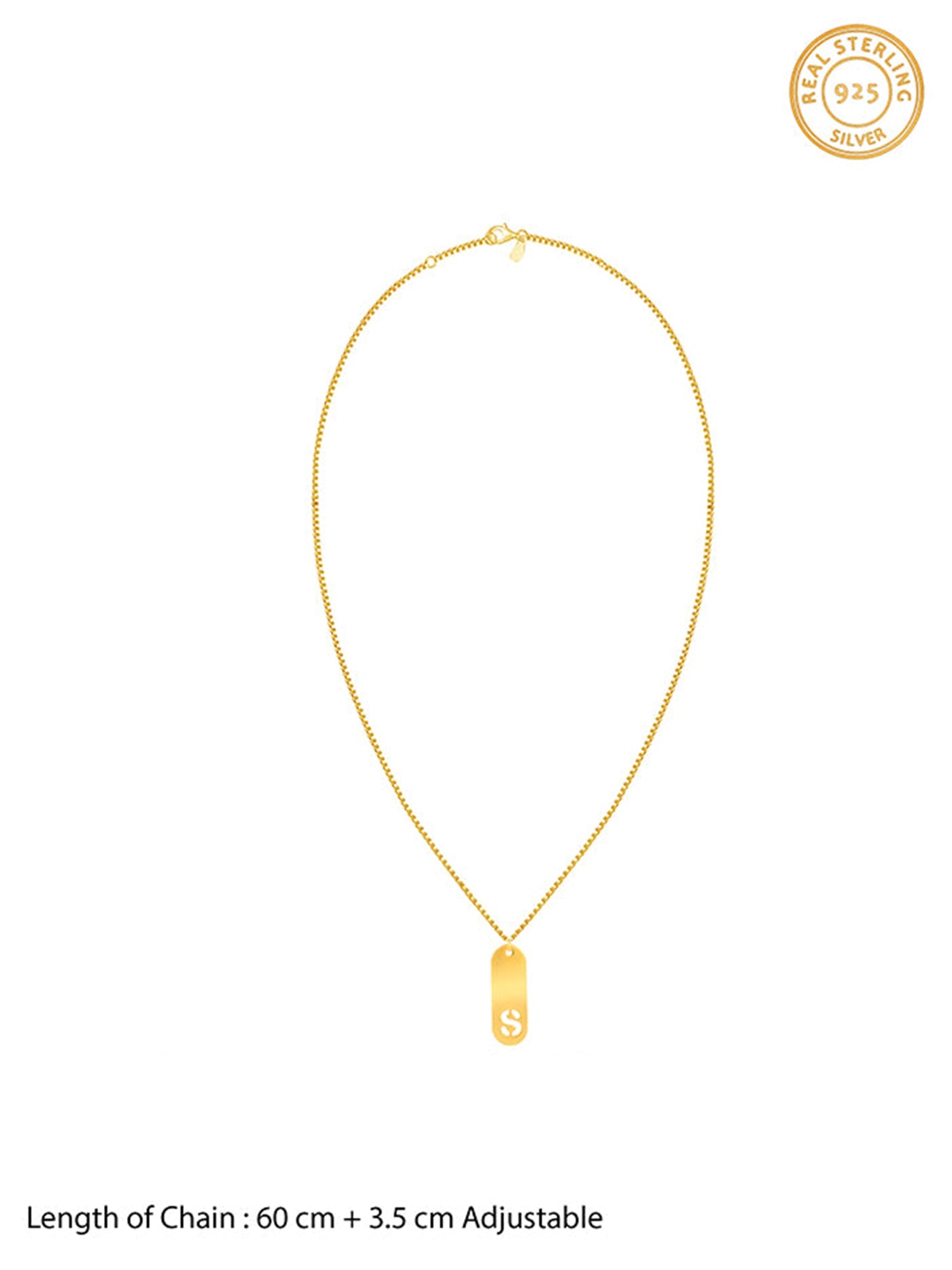 Golden Personalised Alpha Tag Initial Pendant For Him