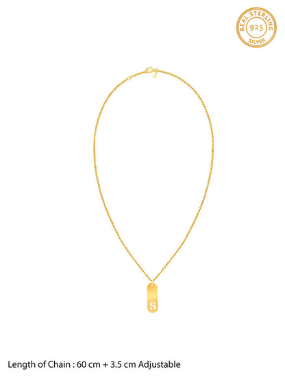Golden Personalised Alpha Tag Initial Pendant For Him