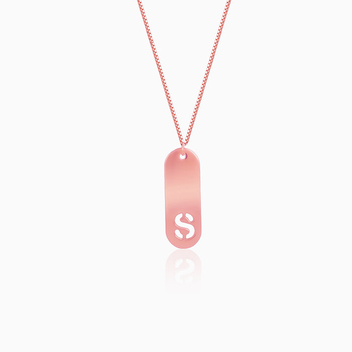 Rose Gold Personalised Alpha Tag Initial Pendant For Him