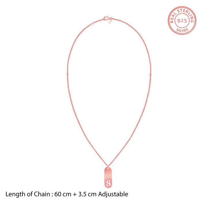Rose Gold Personalised Alpha Tag Initial Pendant for Men- personalised pendant for men