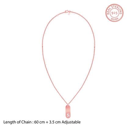 Rose Gold Personalised Alpha Tag Initial Pendant for Men- personalised pendant for men