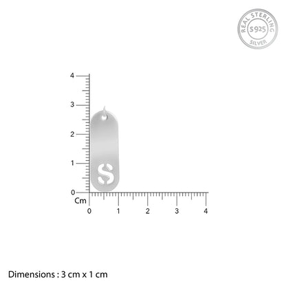 Silver Personalised Alpha Tag Initial Pendant For Him