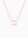 Rose Gold Personalised Heartbeat Layered Necklace