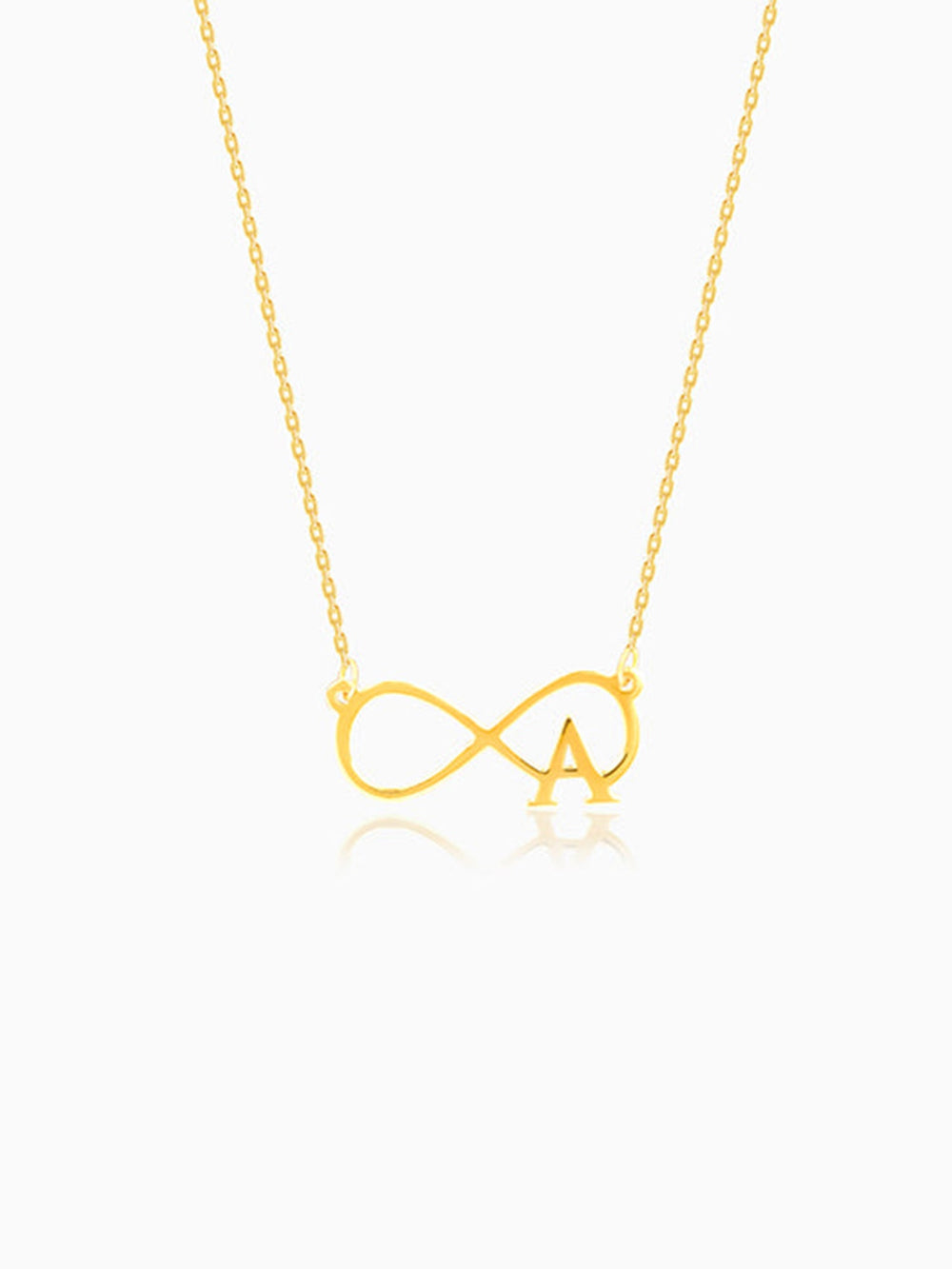 Golden Personalised Infinity Initial Necklace