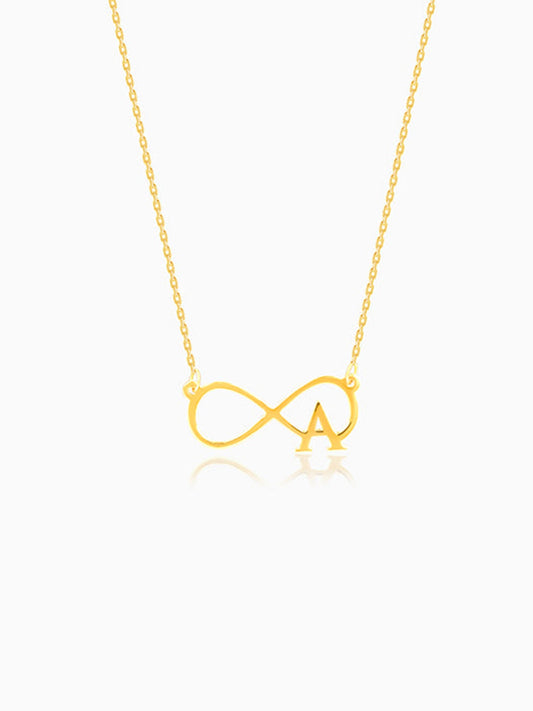 Golden Personalised Infinity Initial Necklace