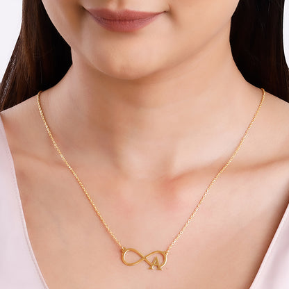 Golden Personalised Infinity Initial Necklace