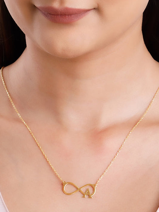 Golden Personalised Infinity Initial Necklace