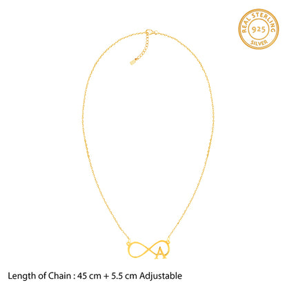 Golden Personalised Infinity Initial Necklace