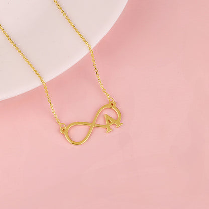 Golden Personalised Infinity Initial Necklace