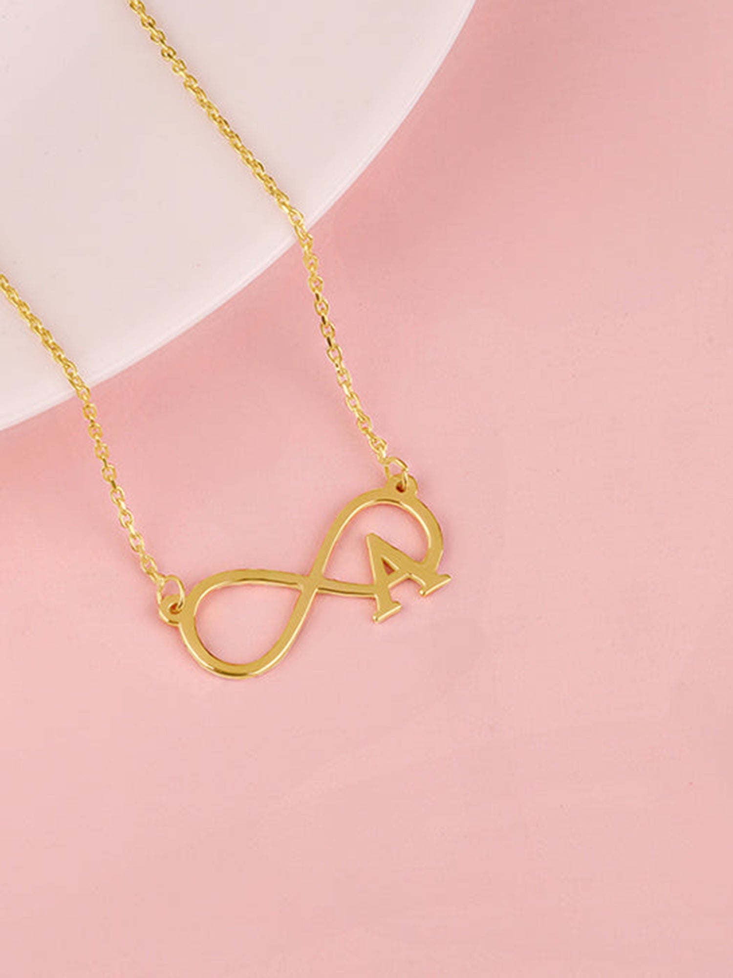 Golden Personalised Infinity Initial Necklace