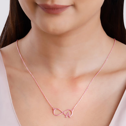 Rose Gold Personalised Infinity Initial Necklace