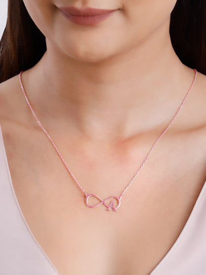 Rose Gold Personalised Infinity Initial Necklace
